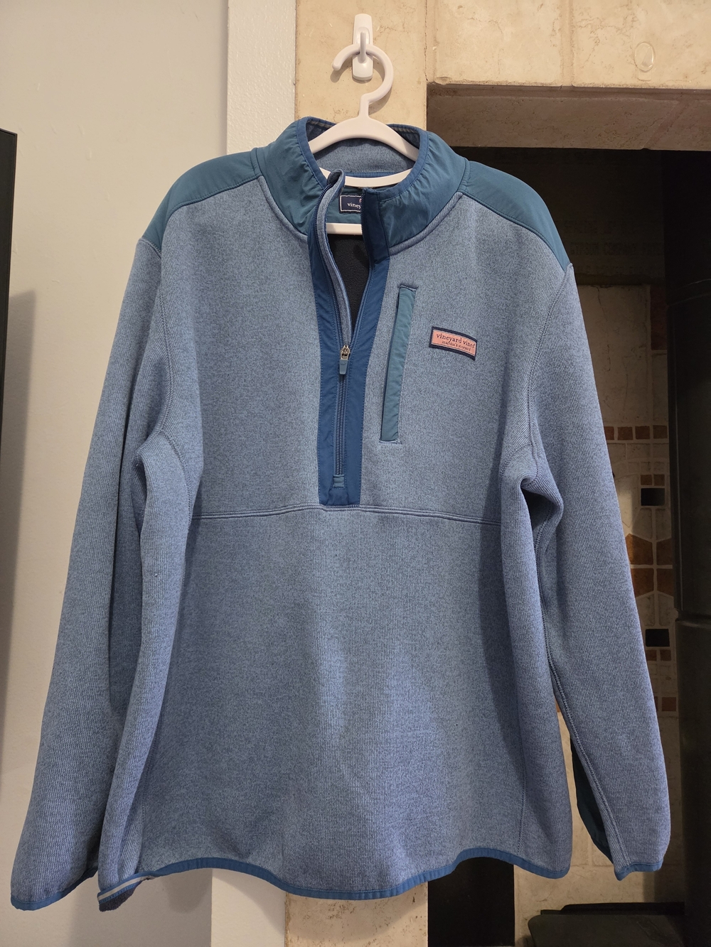 Vineyard Vines Men’s Blue Mountain Sweater Fleece Quarter-Zip Pullover